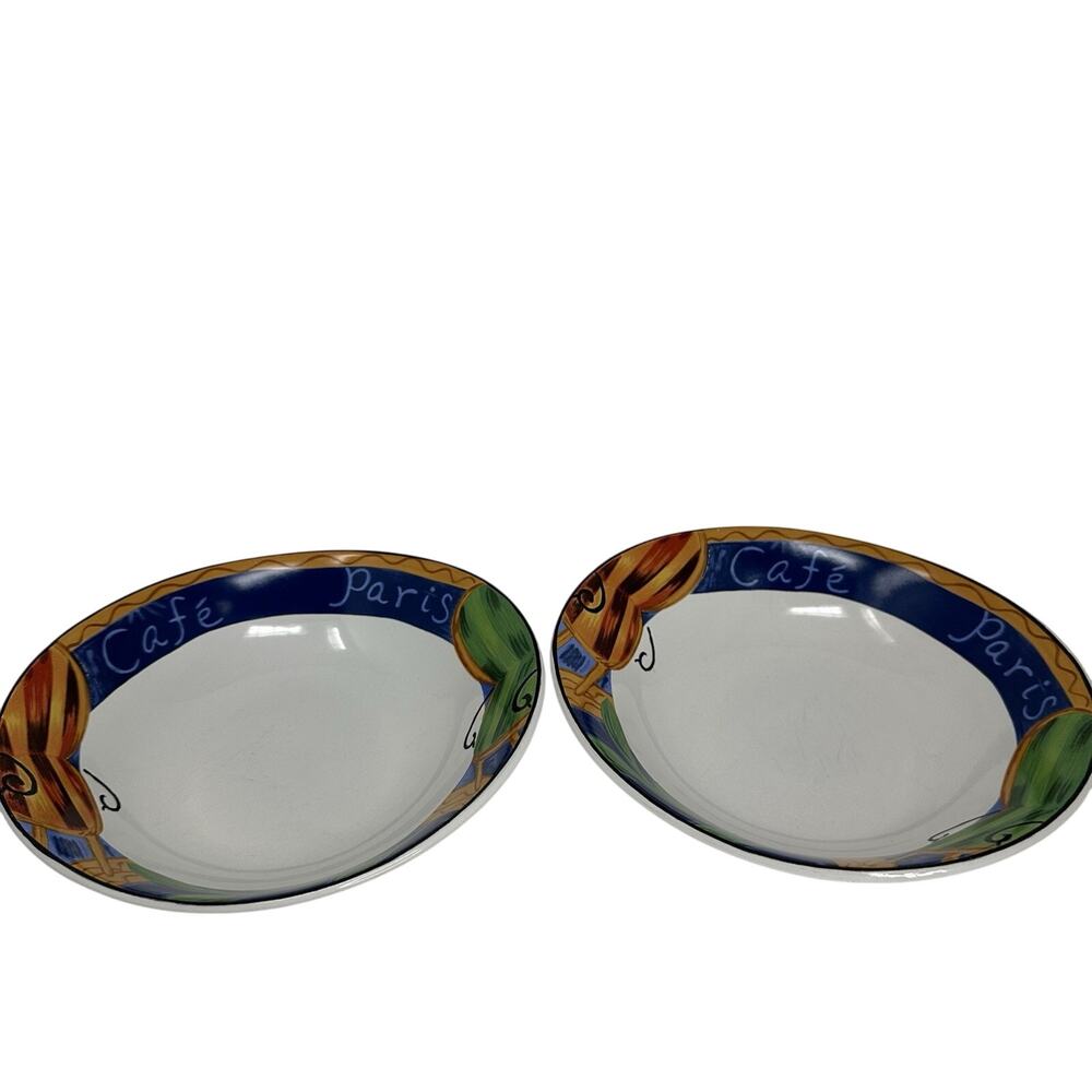 Set of 2 Soup Salad Cereal Bowls Oval Sango Cafe Paris 4914